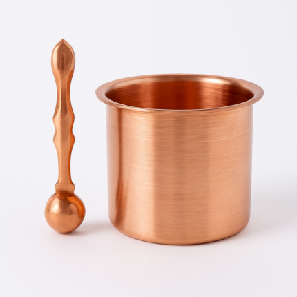 Pure Copper Panchpatra & Achmani Spoon Set – Pooja Essential