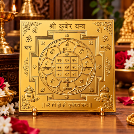 Gold Plated Kuber Yantra – 8 x 8 Inch | Yantra for Wealth & Prosperity